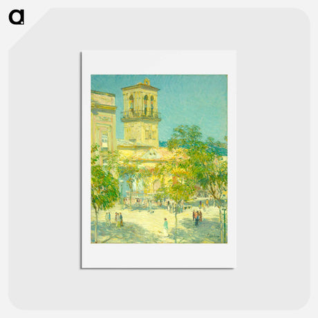 アートポストカード-Street of the Great Captain, Córdoba - フレデリック チャイルド ハッサム Postcard.