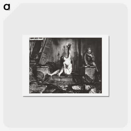 アートポストカード-The cigarette - ジョージ ベローズ Postcard.