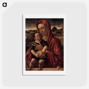 アートポストカード-Madonna, with Child Standing on a Parapet - ジョヴァンニ ベッリーニ Postcard.
