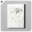 アートパネル-Woman Holding a Lip Brush
 - 橋口 五葉 Canvas.