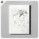 アートパネル-Woman Holding a Lip Brush
 - 橋口 五葉 Canvas.