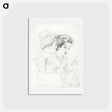 アートポストカード-Woman Holding a Lip Brush
 - 橋口 五葉 Postcard.
