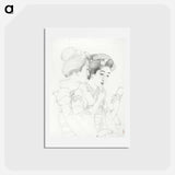 アートポストカード-Woman Holding a Lip Brush
 - 橋口 五葉 Postcard.