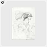 アートポストカード-Woman Holding a Lip Brush
 - 橋口 五葉 Postcard.