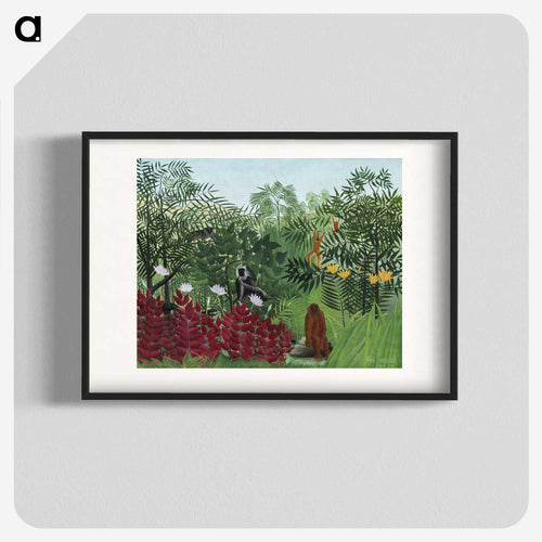Tropical Forest with Monkeys - アンリ ルソー Poster.