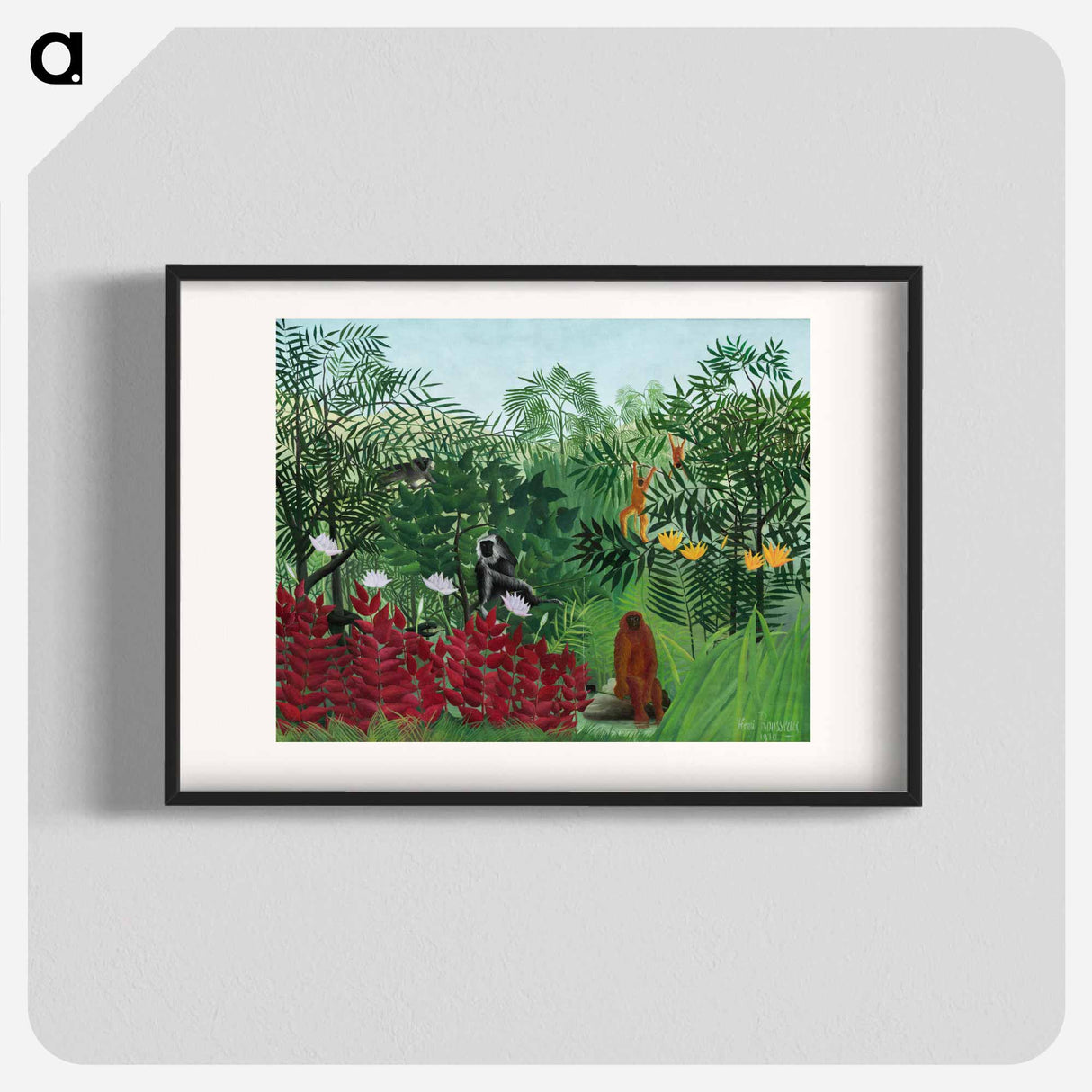 Tropical Forest with Monkeys - Henri Rousseau Poster.