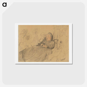 アートポストカード-My Aunt Asleep Dreaming of Monsters - ジェームズ アンソール Postcard.