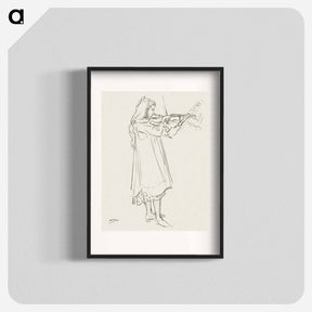 アートポスター-Girl playing the violin - ヤン・トゥーロップ Poster.
