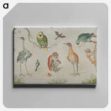 アートパネル-Study of Birds and Monkeys
 - ヤン ファン ケッセル Canvas.