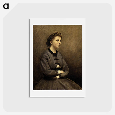 アートポストカード-Mme de Larochenoire, Wife of the Painter
 - ジャン バティスト カミーユ コロー Postcard.