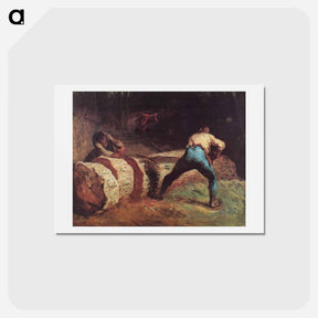 アートポストカード-The Wood Sawyers - ジャン フランソワ ミレー Postcard.