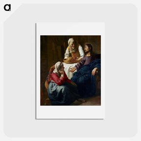アートポストカード-Christ in the House of Martha and Mary - ヨハネス フェルメール Postcard.