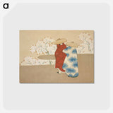 アートポストカード-Hanami season from Momoyogusa–Flowers of a Hundred Generations by Kamisaka Sekka - 神坂 雪佳 Postcard.