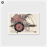 アートポストカード-Flower Cart - 葛飾 北斎 Postcard.