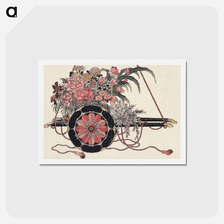 アートポストカード-Flower Cart - 葛飾 北斎 Postcard.