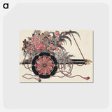 アートポストカード-Flower Cart - 葛飾 北斎 Postcard.