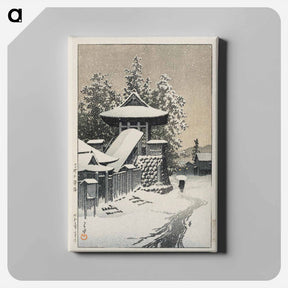 アートパネル-Bell Tower at Mt. Kôya (Kôyasan shôrô), from the series Collected Views of Japan II, Kansai Edition (Nihon fûkei shû II Kansai hen), woodblock print - 川瀬 巴水 Canvas.