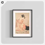 A Woman and a Cat - 喜多川 歌麿 Poster.