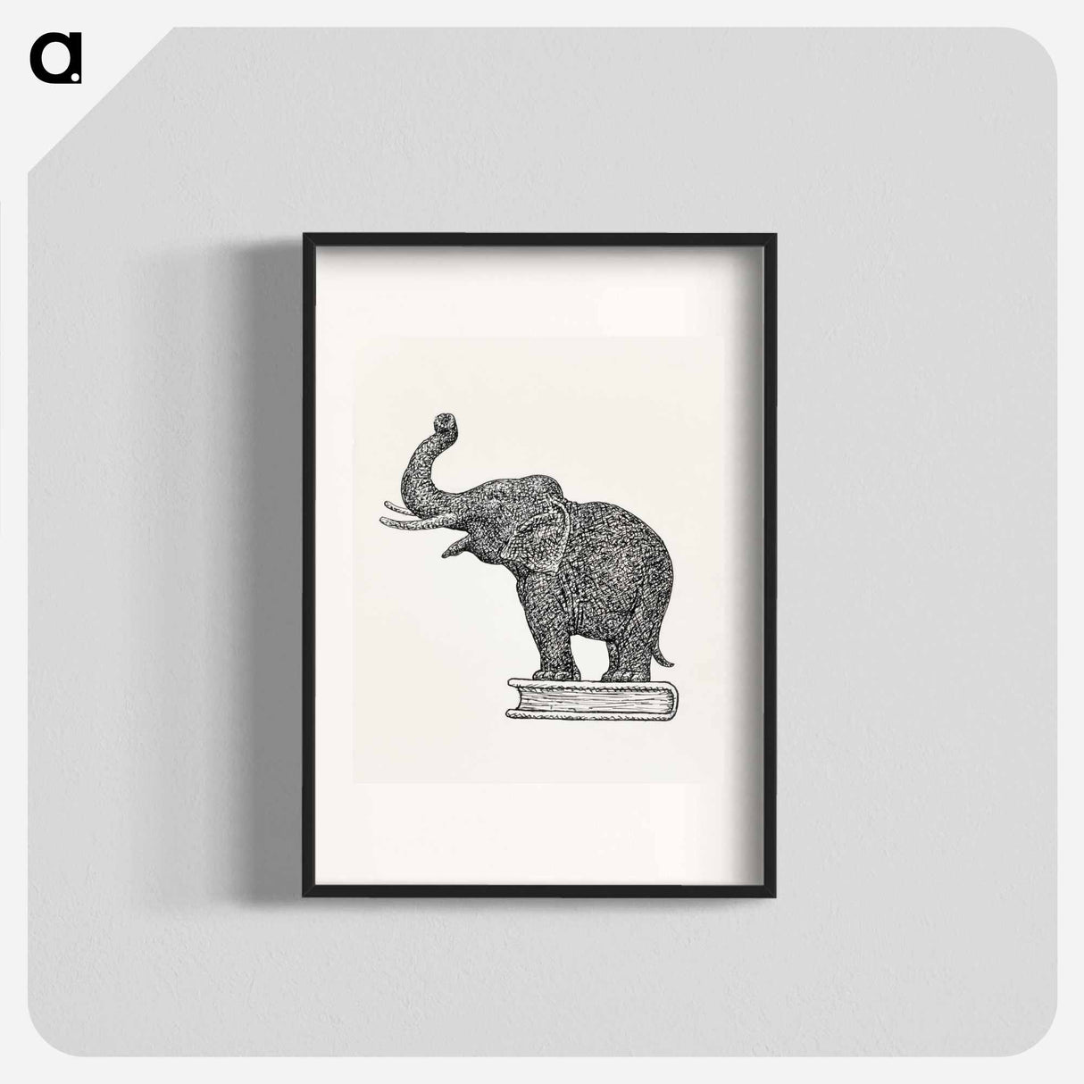 Elephant on a book - Leo Gerstel Poster.