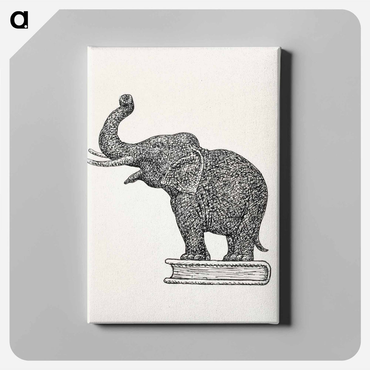 Elephant on a book - レオ ヘステル Canvas.