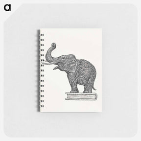 アートメモ帳-Elephant on a book - レオ ヘステル Memo.