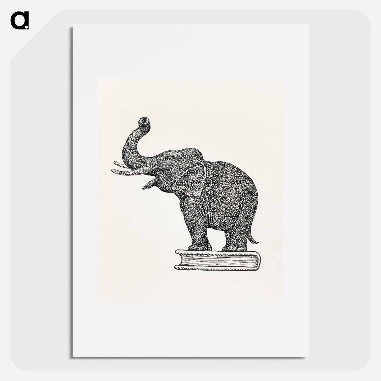 Elephant on a book - Leo Gerstel Poster.