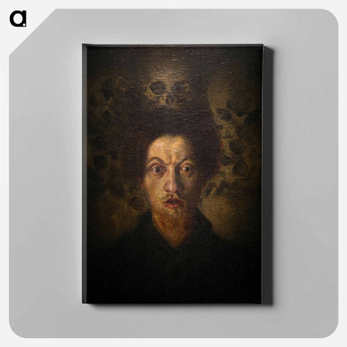 Luigi russolo, autoritratto con teschi, 1908 (museo 900 milano) 02 - ルイージ ルッソロ Canvas.