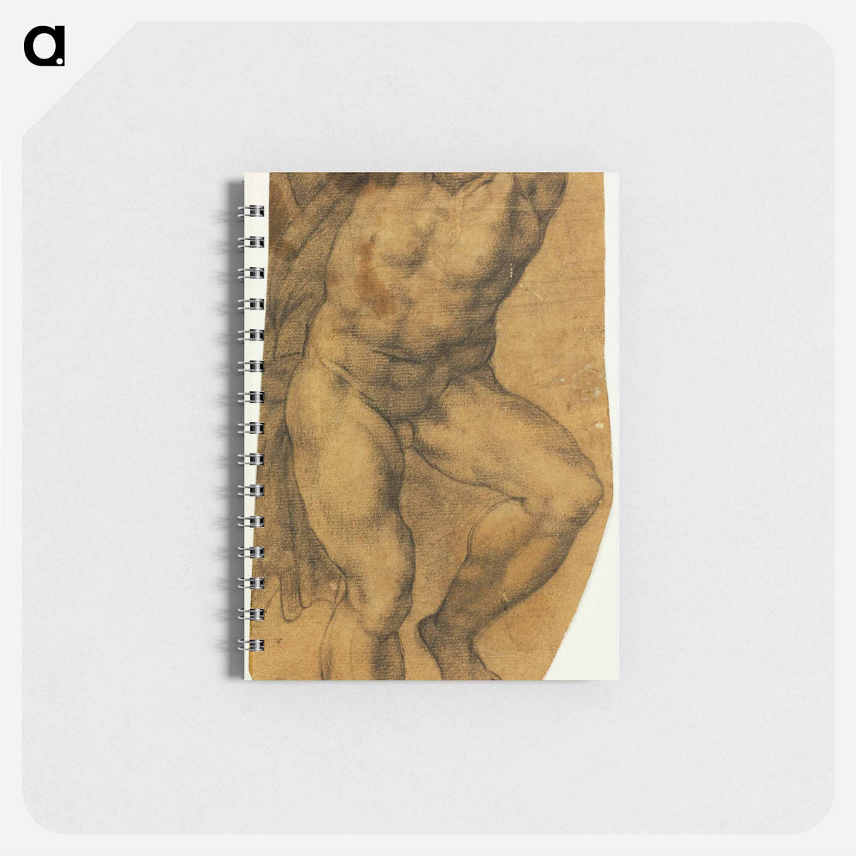 Ascending Male Nude - ミケランジェロ ブオナローティ Memo.