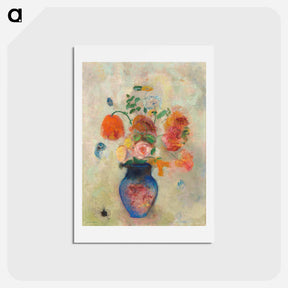 アートポストカード-Large Vase with Flowers - オディロン ルドン Postcard.