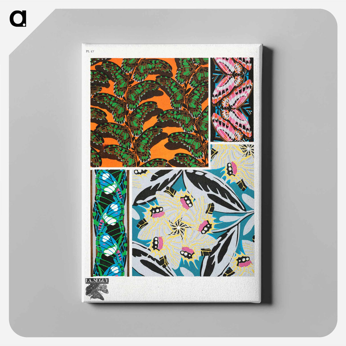アートパネル-Papillons Butterflies Pattern
 - パピヨン Canvas.
