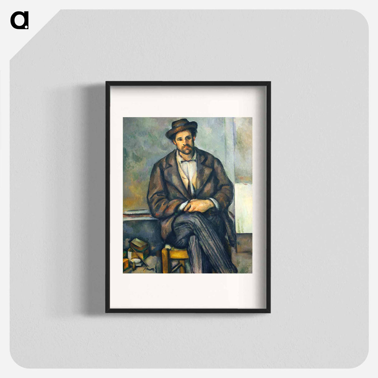 Seated Peasant - ポール セザンヌ Poster.