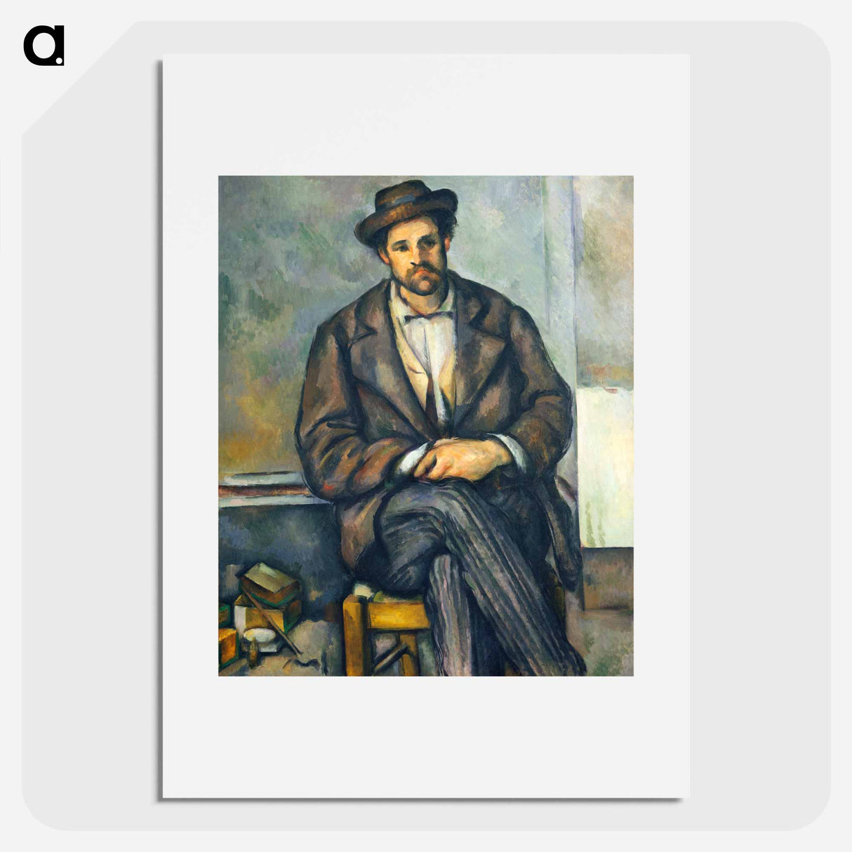 Seated Peasant - ポール セザンヌ Poster.