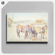 アートパネル-Horses in the Field
 - ピーター ハンセン Canvas.