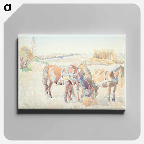 アートパネル-Horses in the Field
 - ピーター ハンセン Canvas.