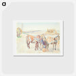 アートポストカード-Horses in the Field
 - ピーター ハンセン Postcard.