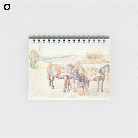 アートメモ帳-Horses in the Field
 - ピーター ハンセン Memo.