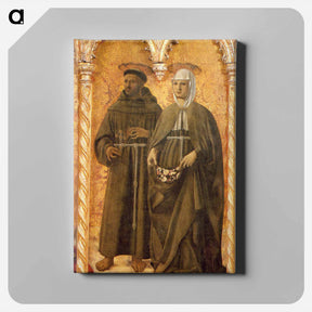 アートパネル-St. Francis and St. Elizabeth - ピエロ デラ フランチェスカ Canvas.