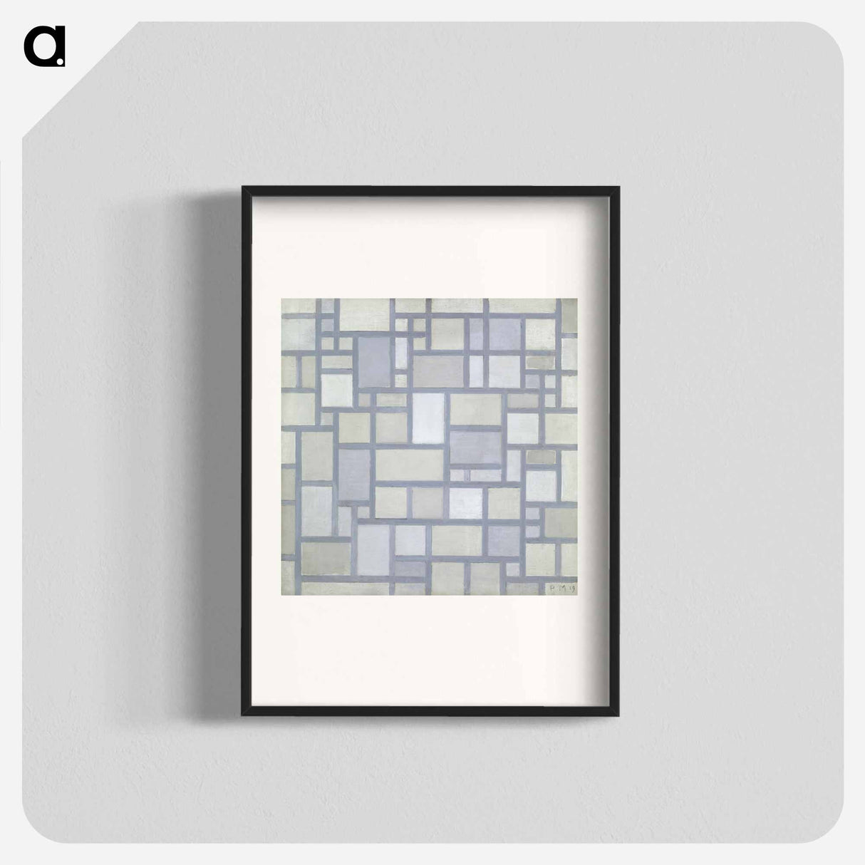 Composition in bright colors with gray lines - Piet Mondrian Poster.