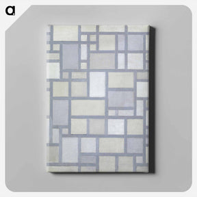アートパネル-Composition in bright colors with gray lines - ピエト モンドリアン Canvas.