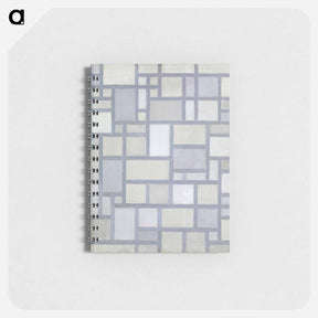 アートメモ帳-Composition in bright colors with gray lines - ピエト モンドリアン Memo.