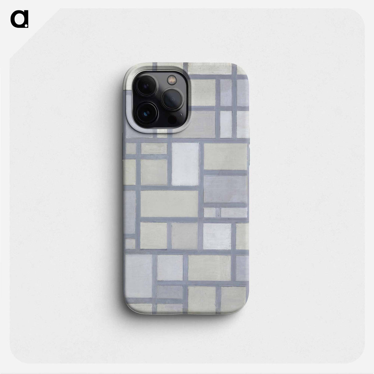 Composition in bright colors with gray lines - ピエト モンドリアン Phone Case.