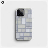 Composition in bright colors with gray lines - Piet Mondrian Phone Case.