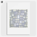 Composition in bright colors with gray lines - Piet Mondrian Poster.