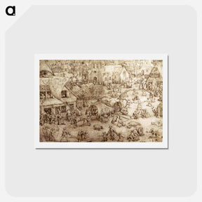 アートポストカード-The Fair at Hoboken - ピーター ブリューゲル Postcard.