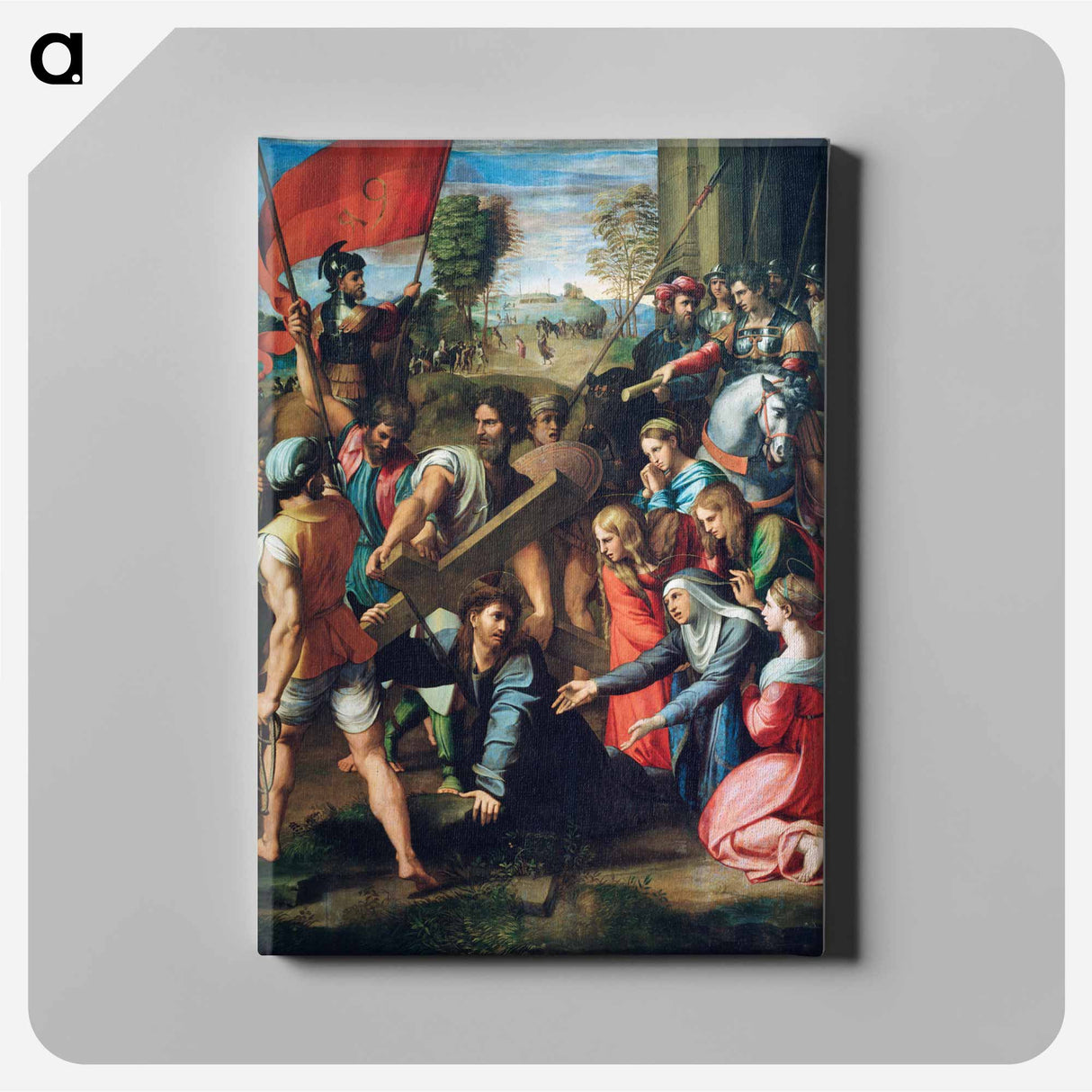 Raphael's Christ Falling on the Way to Calvary - ラファエロ サンティ Canvas.