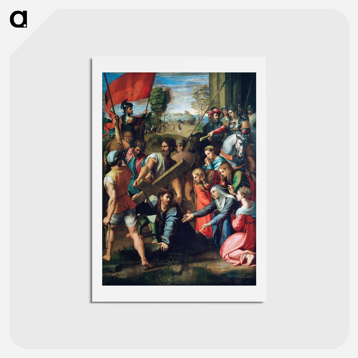 Raphael's Christ Falling on the Way to Calvary - ラファエロ サンティ Postcard.
