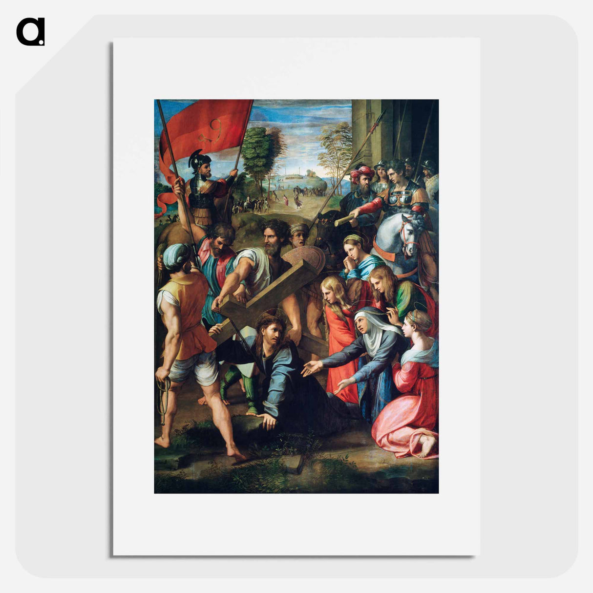 Raphael's Christ Falling on the Way to Calvary - ラファエロ サンティ Poster.
