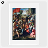 Raphael's Christ Falling on the Way to Calvary - ラファエロ サンティ Poster.