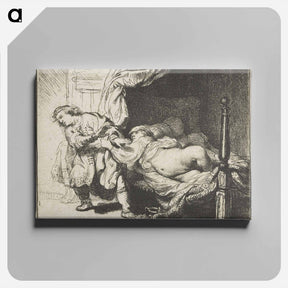 アートパネル-Joseph and Potiphar's wife - レンブラント ファン レイン Canvas.