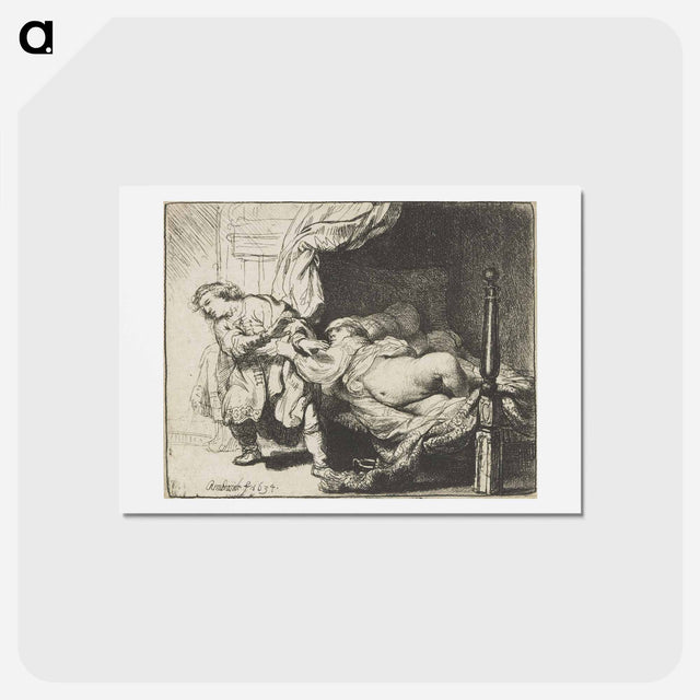 アートポストカード-Joseph and Potiphar's wife - レンブラント ファン レイン Postcard.